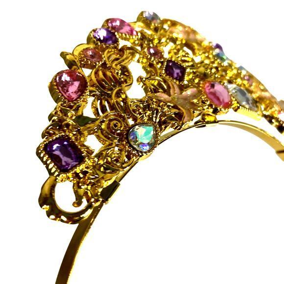 Disney Princess Gold Tiara for Kids Girls Rhinestone Crown Costume Accessory - Picture 2 of 10